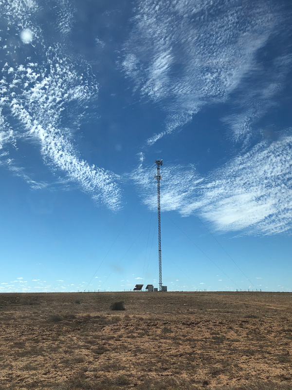 Microwave Links provide comms to some towns on the Oodnadatta Track