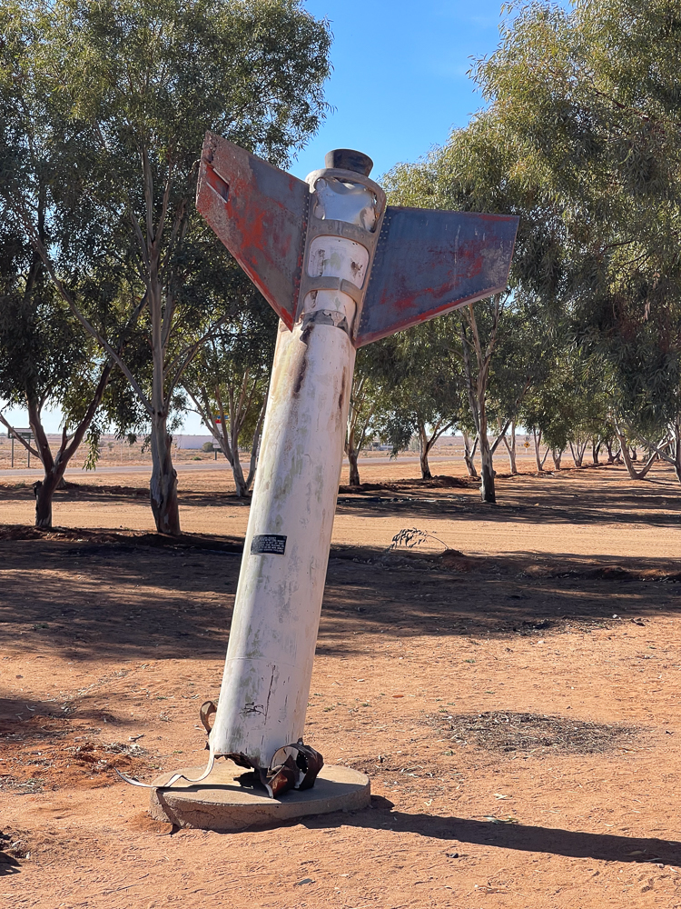 One of the many exhibits in the William Creek Park: a SkyLark Stage 1 Booster