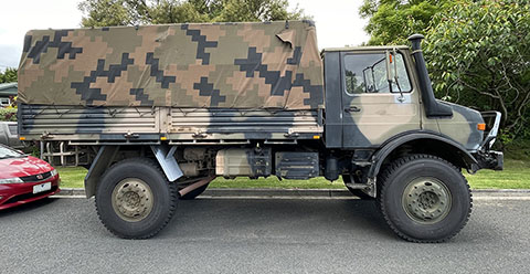 Side view of Ex Army U1700L Unimog